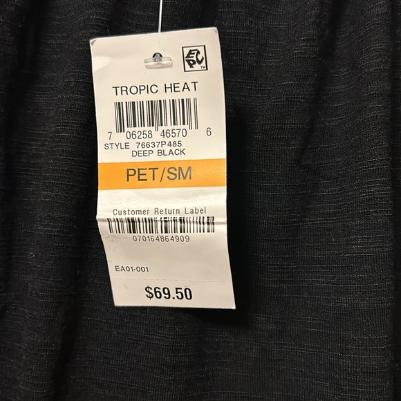 Tropic Heat by INC off shoulder silver on black appliqué polyester rayon size S - Picture 6 of 6